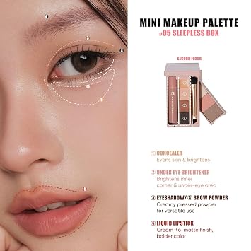 JUDYDOLL Mini Makeup Palette Travel Size Makeup All in One Touch Up Kit
