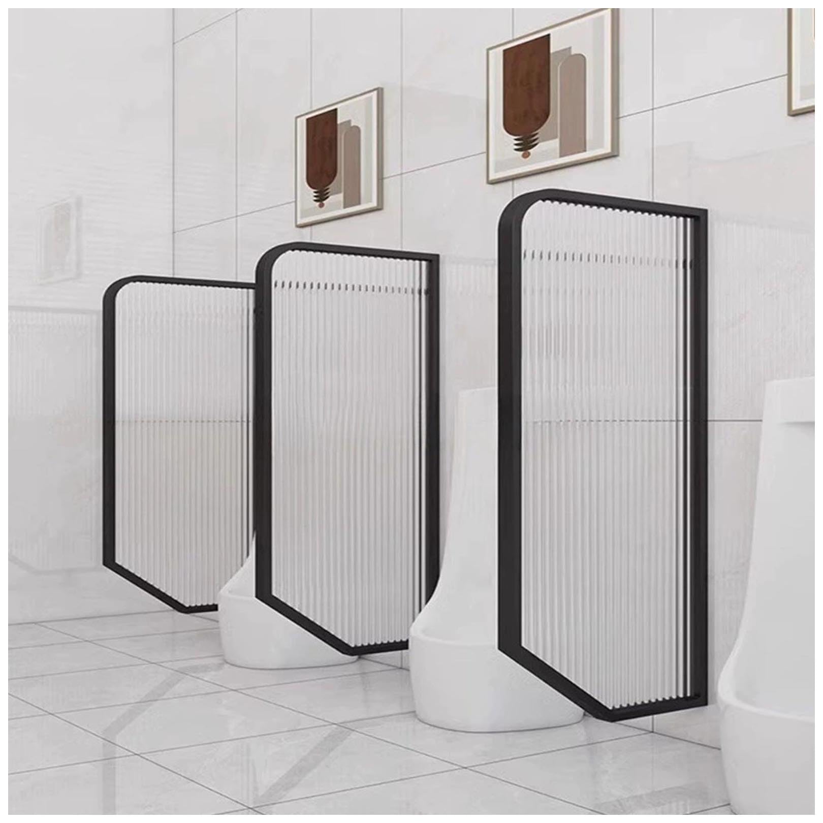 Mampara de privacidad para urinario masculino divisor de pared con vidrio templado 1