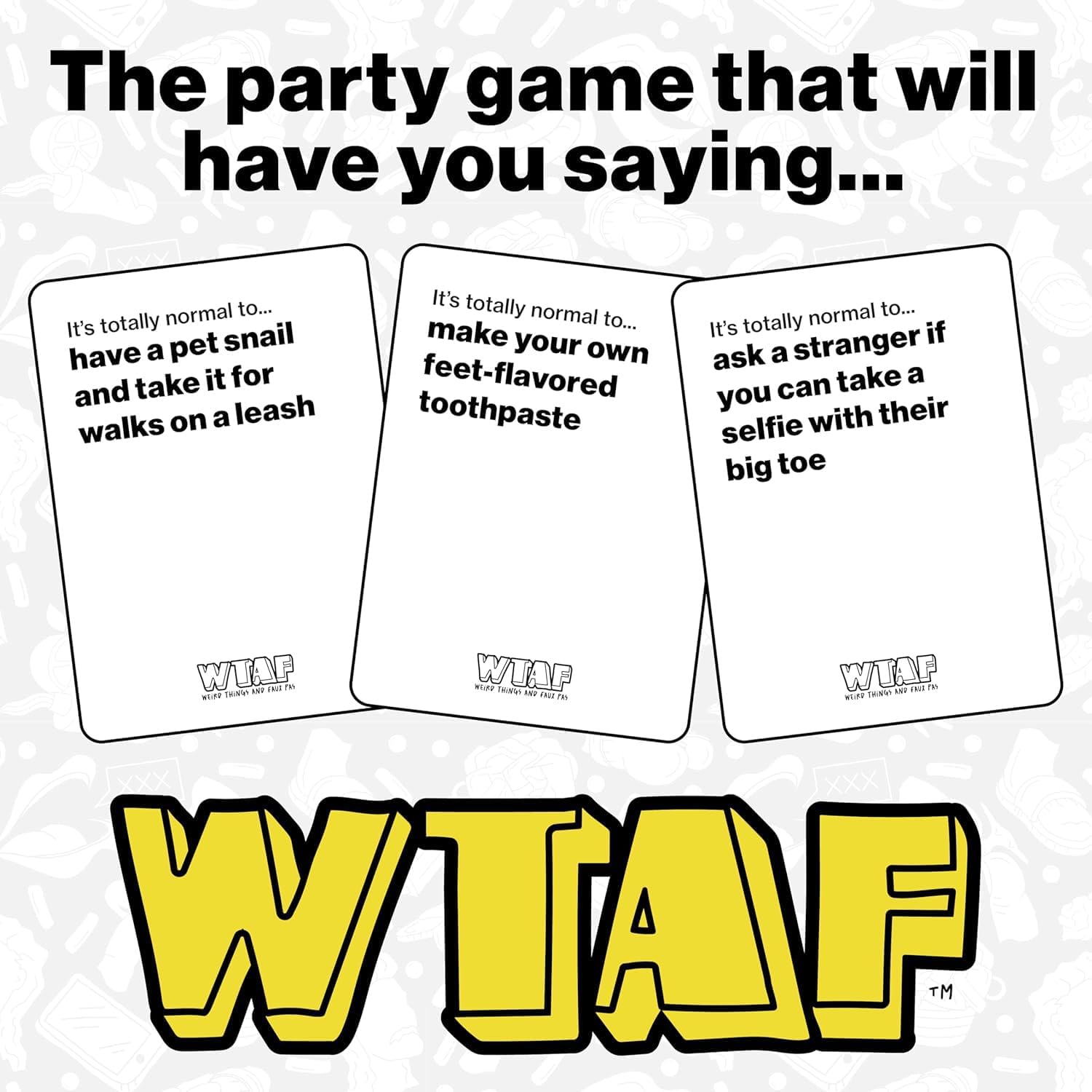 CratedWithLove: New Game! WTAF - Adult Party Game, Funny & Weird Card Game, Voting Play to Judge Your Weirdest Friends, 200 Absurd Scenarios, Age 17+ image 2