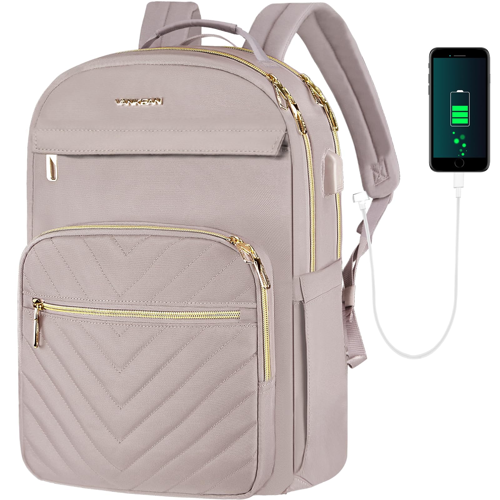 VANKEAN 17.3 Inch Laptop Backpack for Women Work Laptop Bag Fashion with USB Port, Waterproof Backpacks Stylish Travel Bags Casual Daypacks for