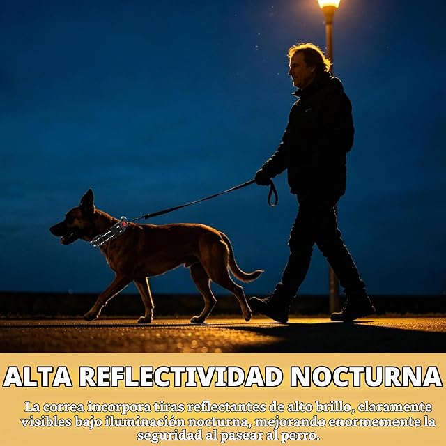 Foto 6 de 6 de Collar para Perro de Neopreno Suave y Nylon Acolchado, Ajustable y Reflectante