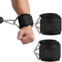 2 Pcs Neoprene Padded Wrist Cuffs Gym, Adjustable Straps for Cable Machine