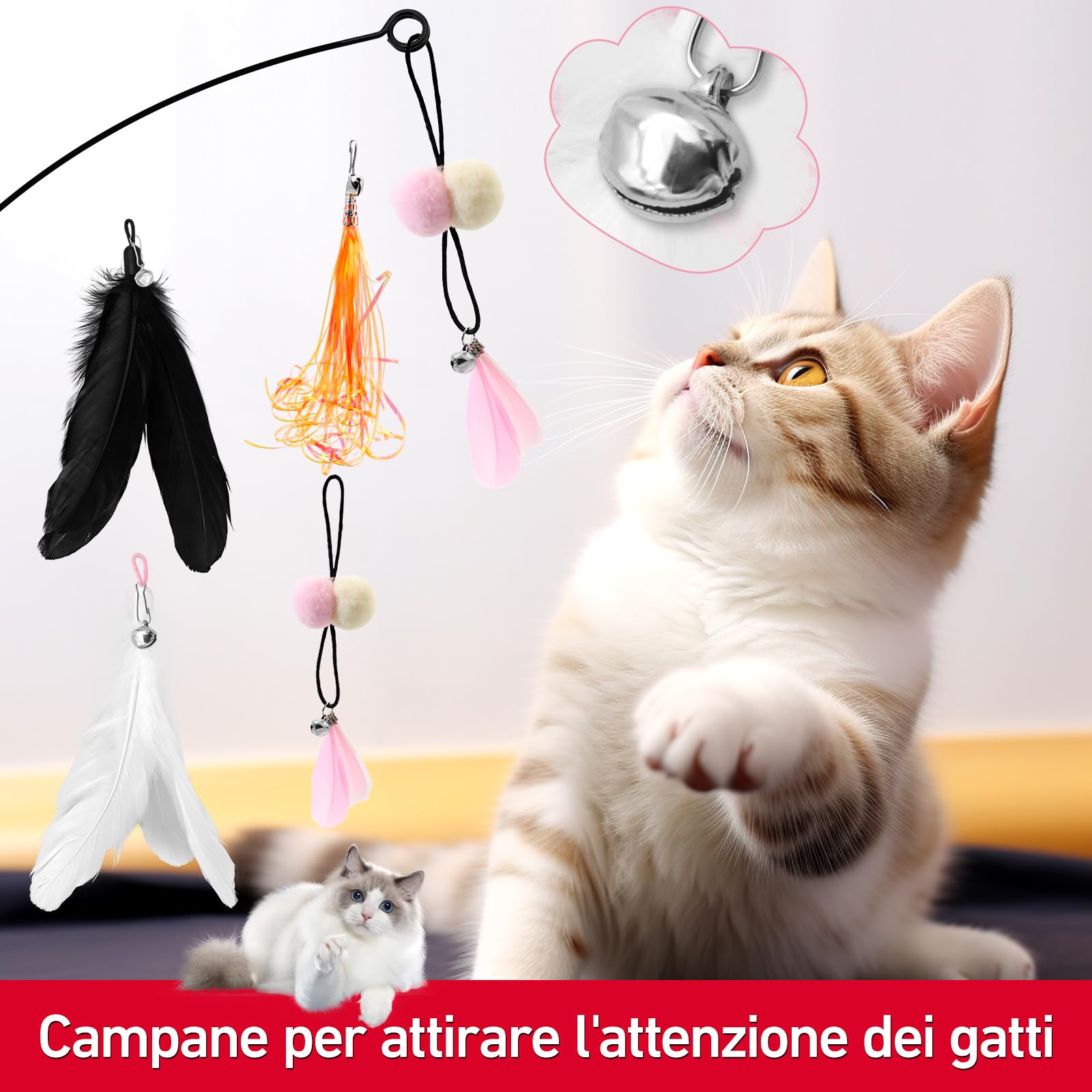 LEAZZLE 16 Pezzi Giochi Interattivi Per Gatti Con Base A Ventosa