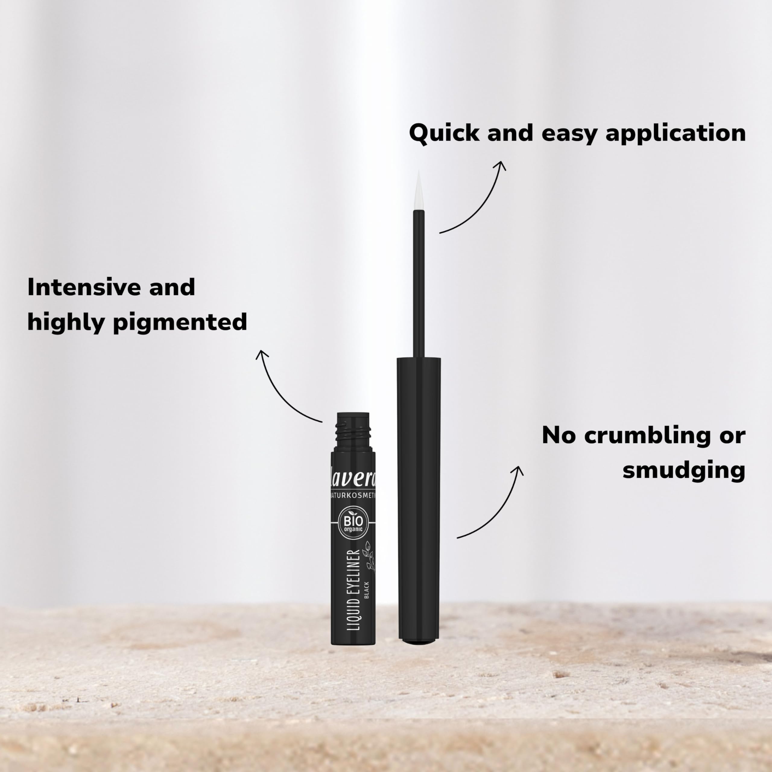 lavera Liquid Eyeliner -Black 01- long-lasting & smudge-proof, no crumbs or smudges, precise felt applicator - Image 3