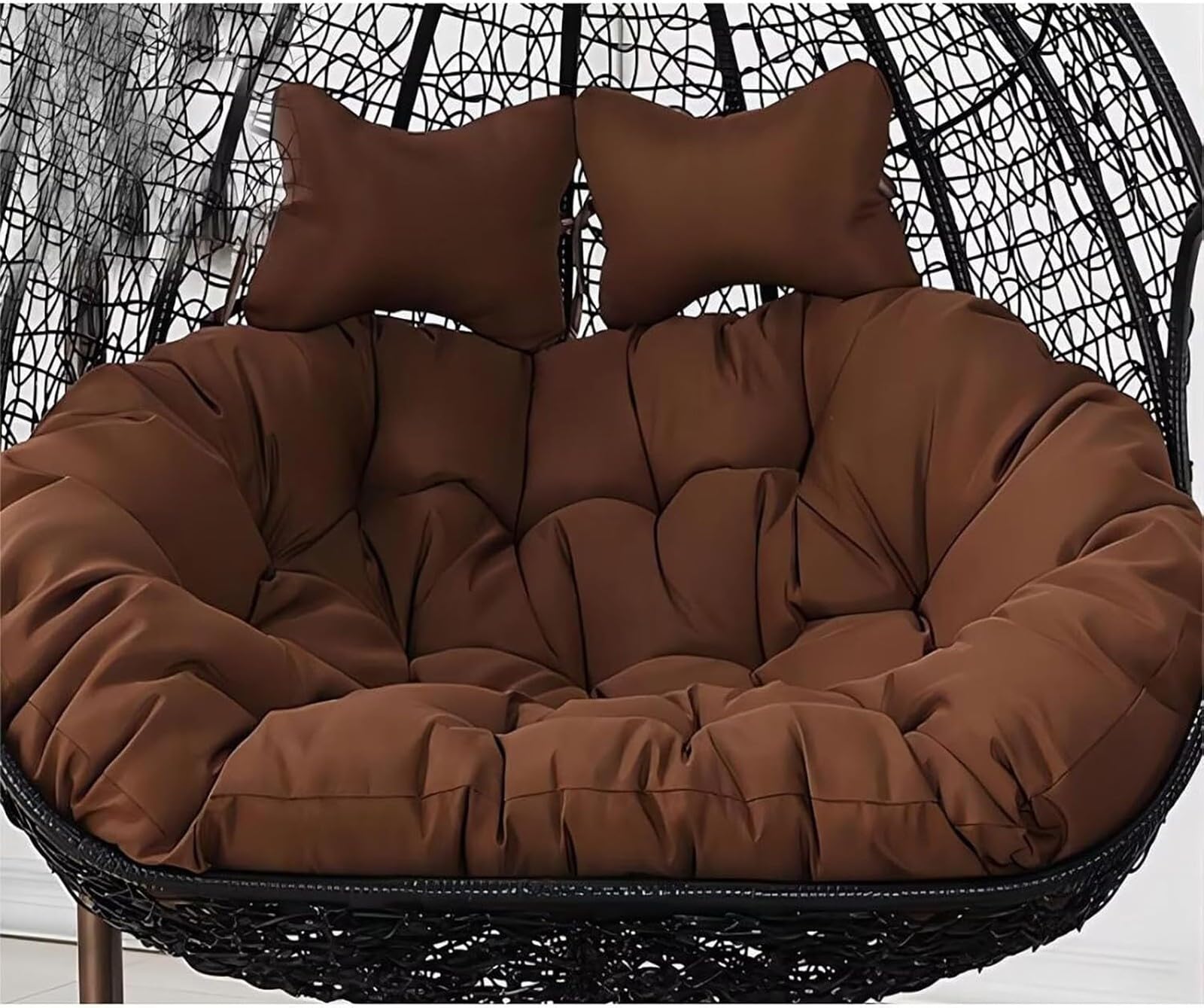Hebralytic Double Egg Chair Cushion, 2 Seater Egg Chair Swing Cushion Outdoor, Washable and Waterproof Hanging Egg Chair Cushions Replacement, Large