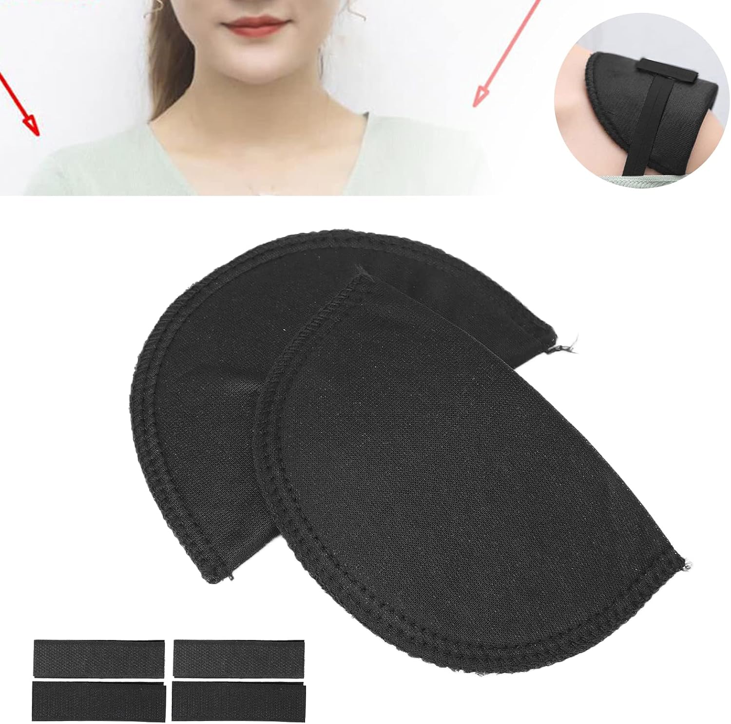 Ymiko Shoulder Pads, Shoulder Enhancer Sewing Supplies 1 Pair Breathable Sponge Pads Soft Sponge Shoulder Pads Anti Skid Thicken Shoulder Pads Sewing Set in Shoulder Pads for Blazer T-Shirt Clothes