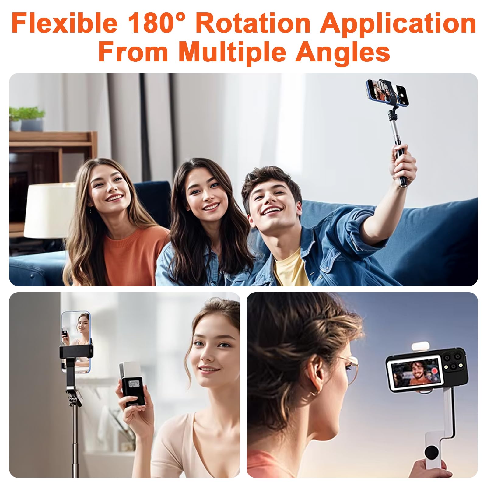 Selfie Monitor Schermo per Telefono, 4H Magnetic Schermo Portatileper Vlog, Selfie Monitor Magnetico Wireless Compatibile con iPhone & Android per Selfie Vlog Live Streaming