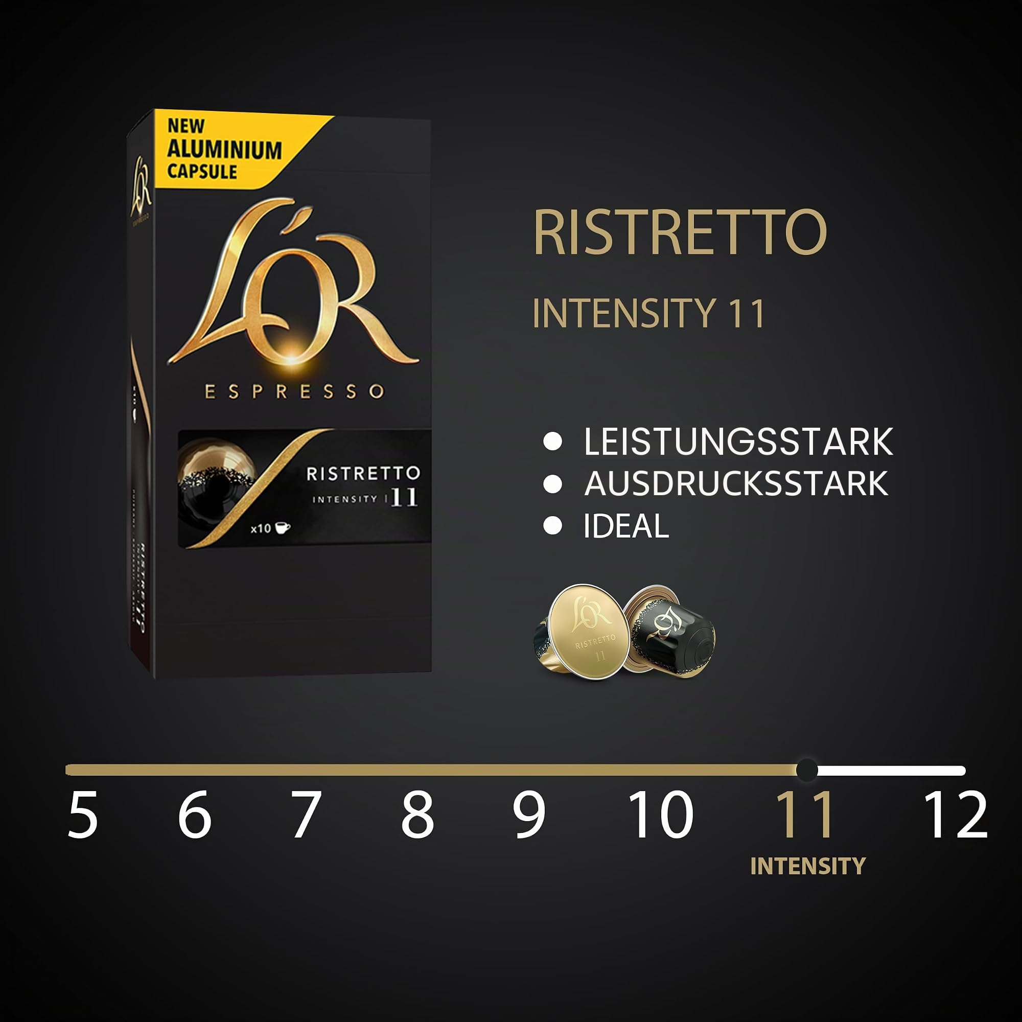 L'OR Espresso Ristretto Kaffeepads, 10 Stück, Intensität 11 (10 Stück, insgesamt 100 Kapseln)