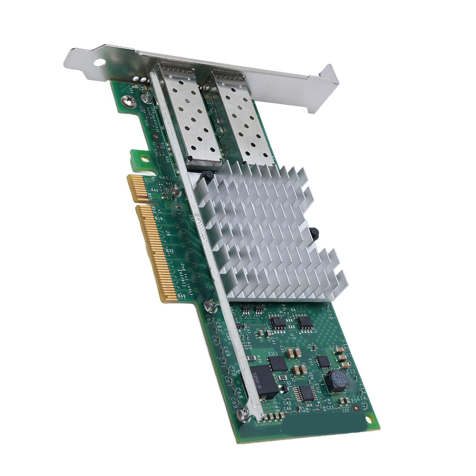 Ejoyous Scheda di Rete SFP+ da 10 Gbps, Adattatore Ethernet PCB PCIe X8 10 Gbps con Chip 82599 a Doppia Porta SFP+, Supporto Coda VT per Aggiornamento di Rete Server X520 DA2 per Sistemi in Fibra
