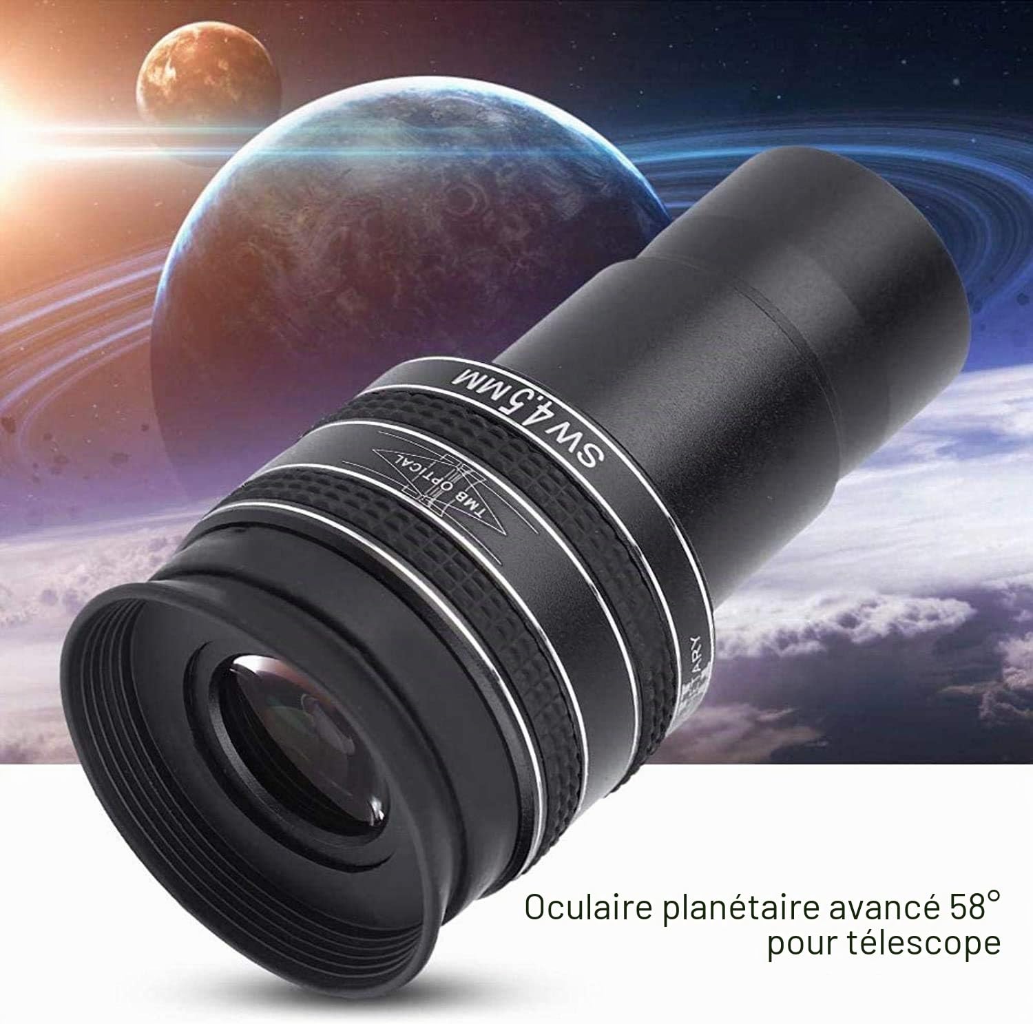POFET Oculaire planétaire II multicouche 3,2 cm TMB 4,5 mm 58 degrés pour télescope astronomique (noir)