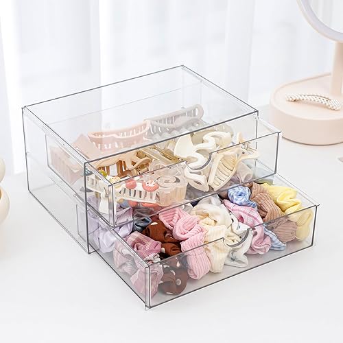 Miniatura 9 de Cajones de almacenamiento apilables, contenedores de almacenamiento de plástico para oficina en casa, baño, cocina, despensa, organizador de