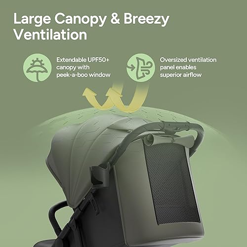 Miniatura 5 de Mompush Nova - Cochecito de bebé para niños pequeños, bebés y recién nacidos, asiento espacioso y modo de acostarse, plegable compacto con una sola