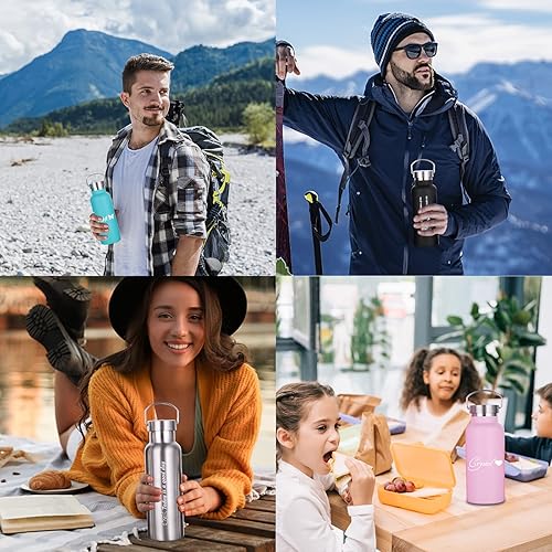 Miniatura 7 de Botellas de agua personalizadas, botella de agua aislada personalizada con pajilla, botella deportiva grabada con nombre y logotipo para hombres y