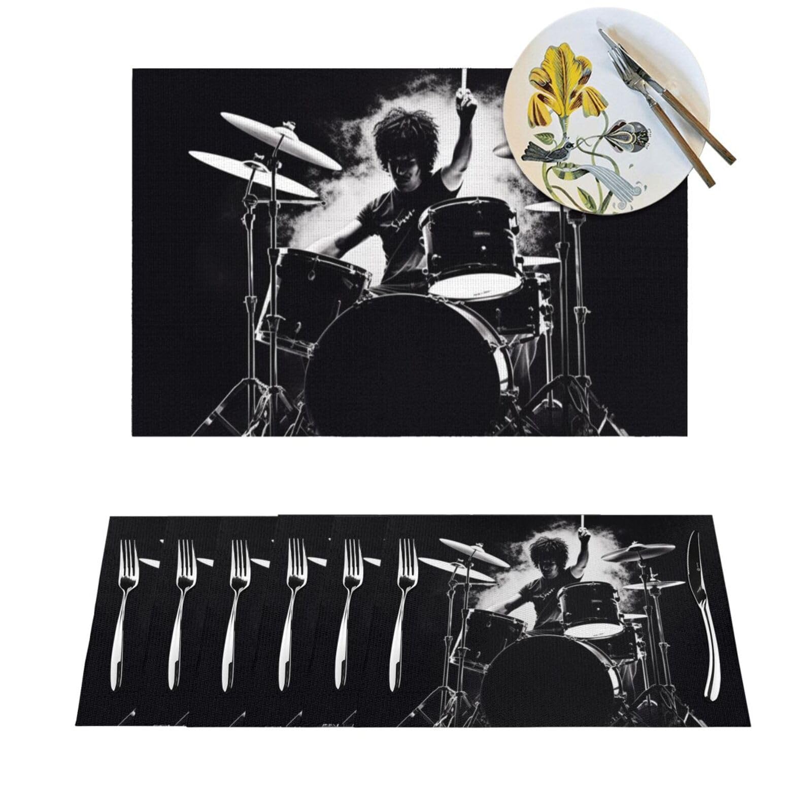 Tapis de cuisine antidérapant lot de 6 sets lavables pour protéger la table de la chaleur