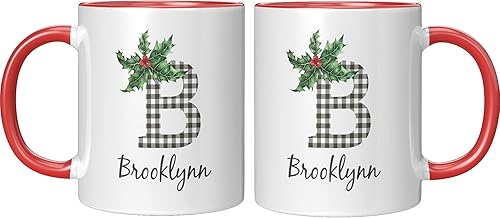 Miniatura 69 de Yeh Gift Tazas de Navidad personalizadas. Taza de café personalizada con tu nombre y nombre de miembro de la familia. Regalos familiares para Ver