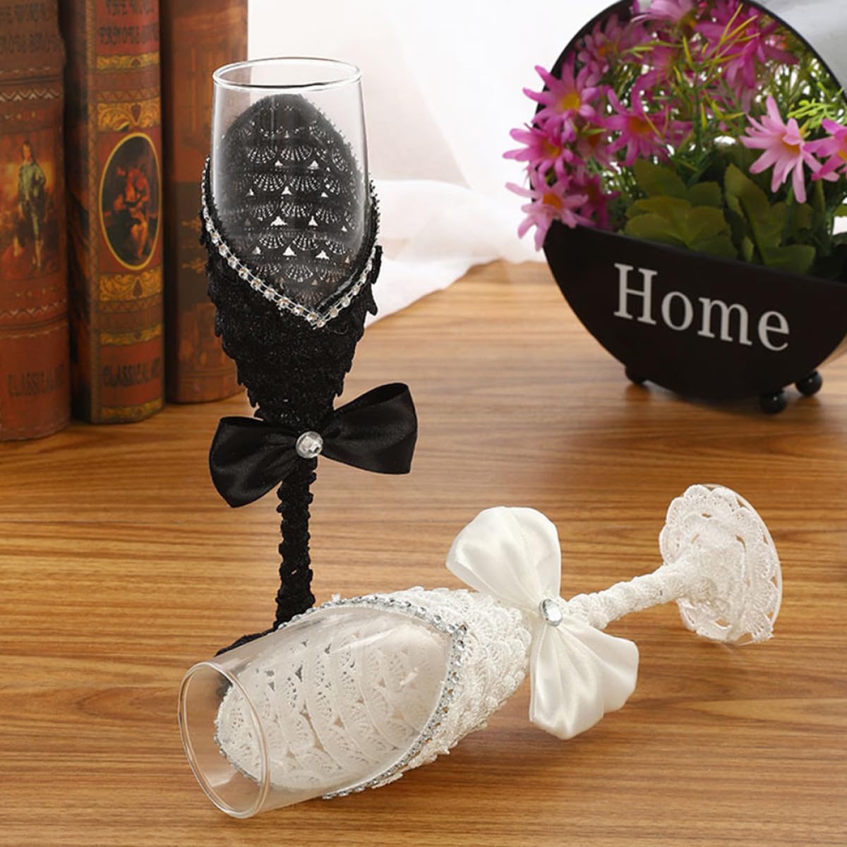 SHOWERORO 2piezas Copas De Para Bodas Set De Flutes Elegantes Para Celebraciones Para Parejas y
