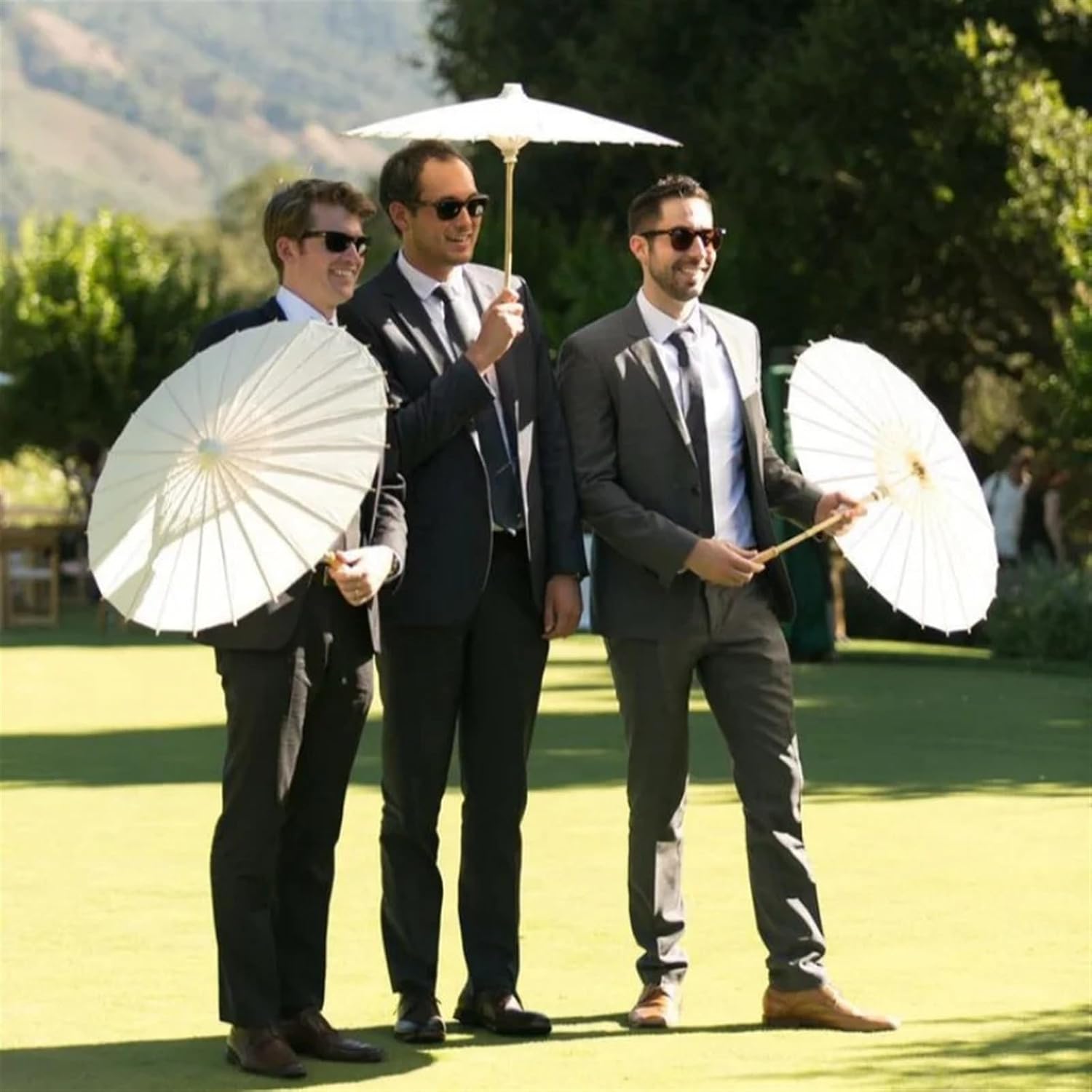 10/20/30PCS White Umbrella Paper Parasol 60/80cm Chinese Paper Umbrellas Photography Props for Shower Party Wedding Rustic(80cm 6PCS)