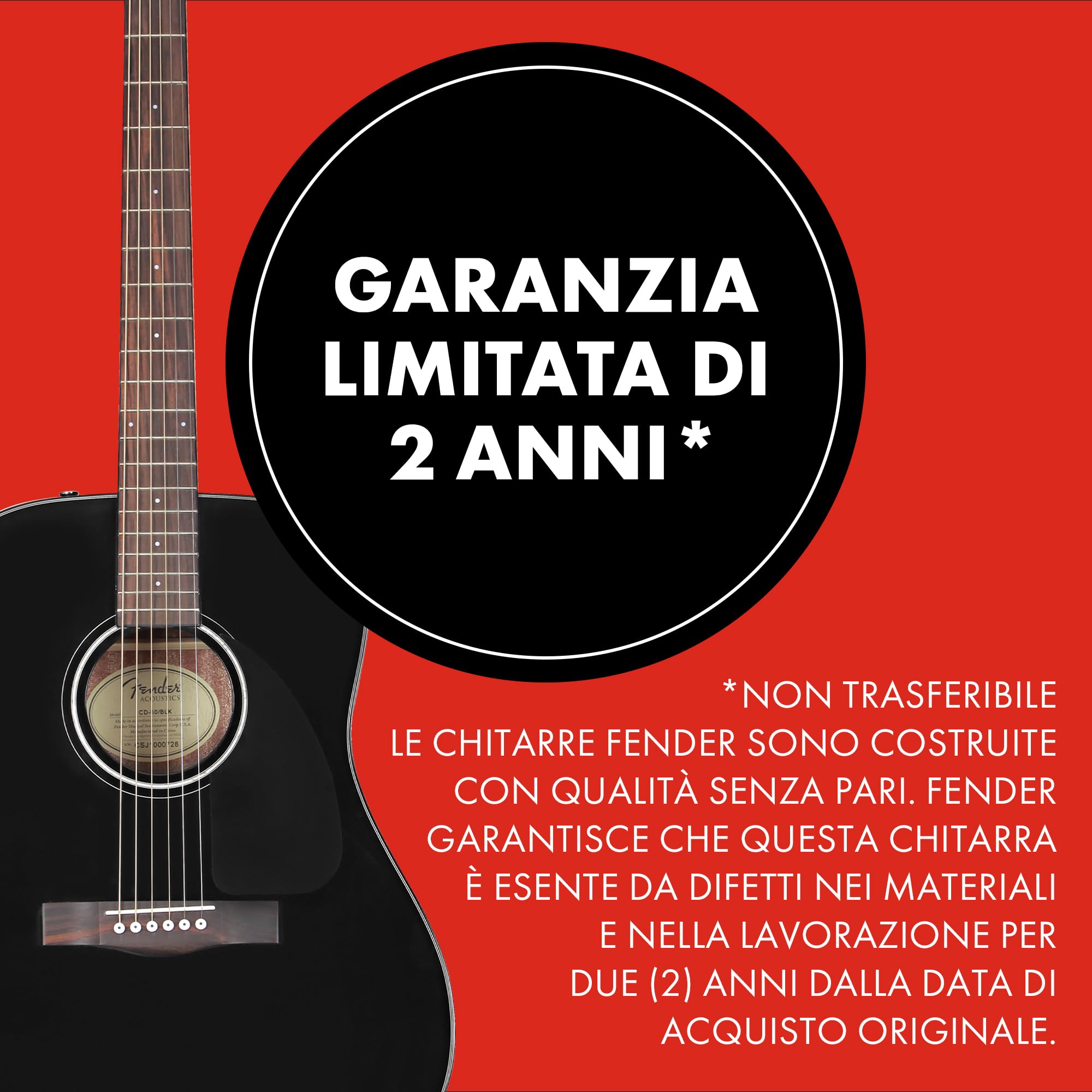 Fender CD-60 Dreadnought V3 DS Chitarra Acustica Mogano Noce Nero