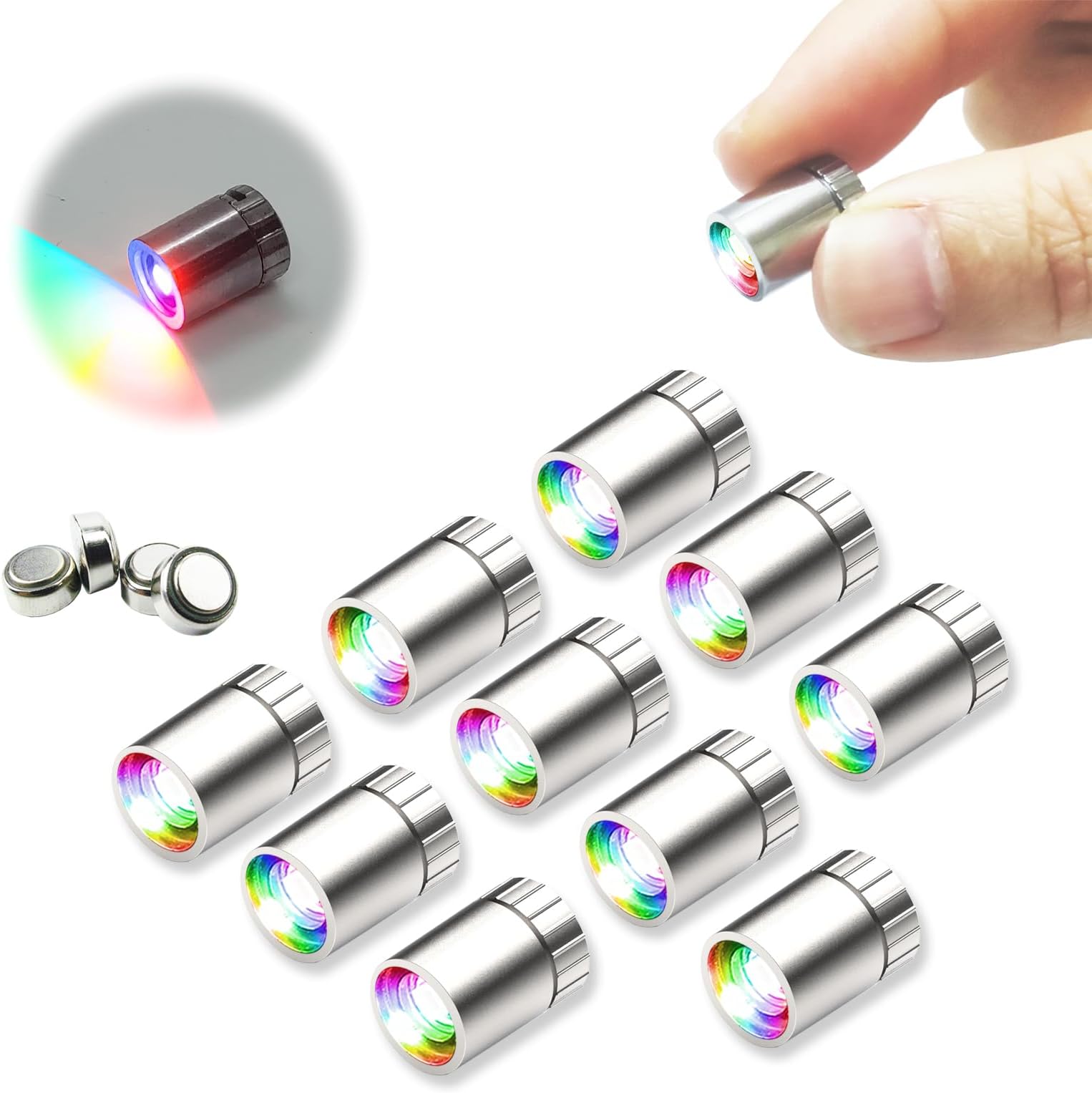 SUZEYAR 10 pcs Miniature Led Lights,Tiny Lights for Hand Craft/DIY,Miniature Lights Battery Powered, Dollhouse Light,Mini Lights for Toy Brick Building Blocks- 10 Pack (Multi-Color Changing)