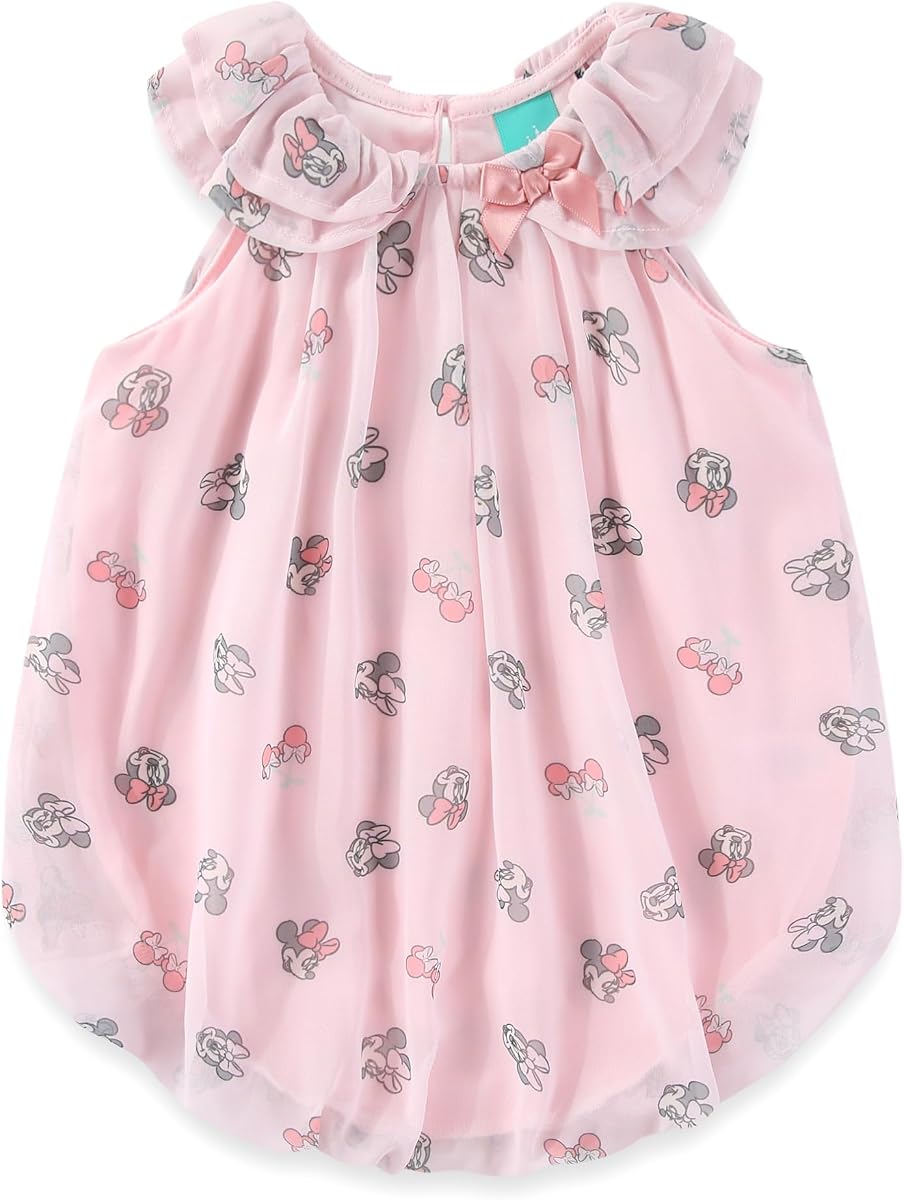 Minnie Mouse Baby Girls Chiffon Bubble Romper para bebés recién nacidos