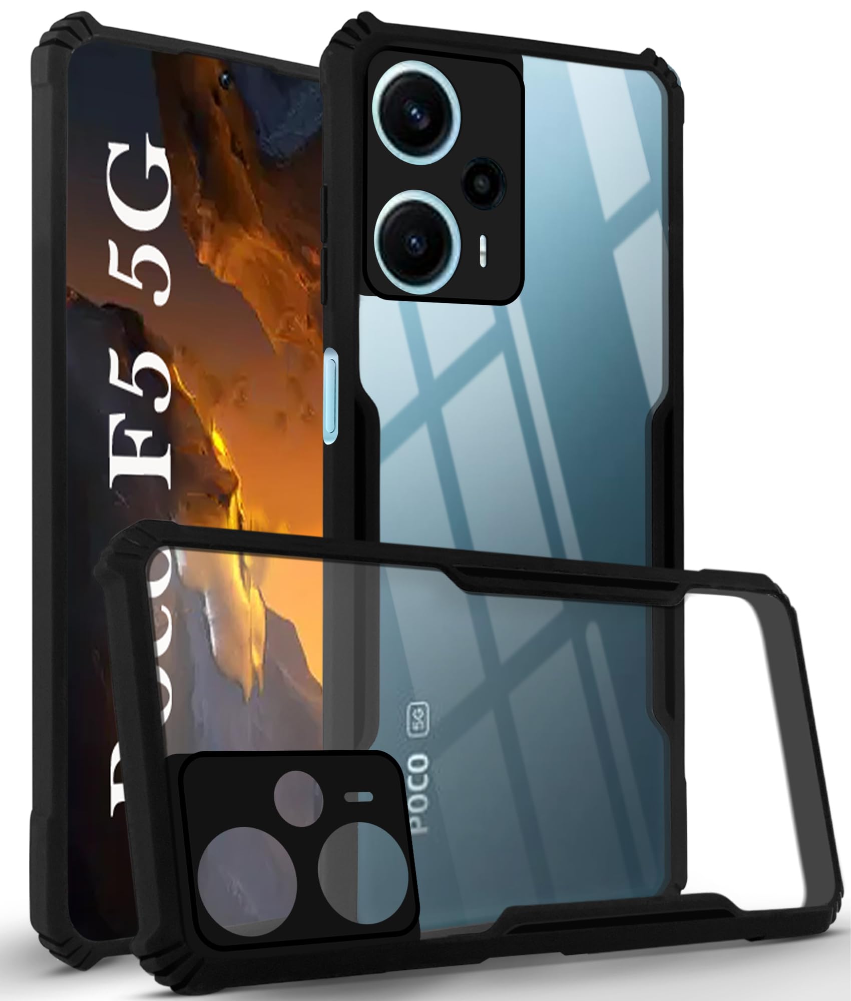 Jkobi Back Cover Case for Xiaomi Poco F5 (Shockproof with Polycarbonate Clear Panel | Professional Black) (B0C81CXWCQ) Amazon Price History, Amazon Price Tracker