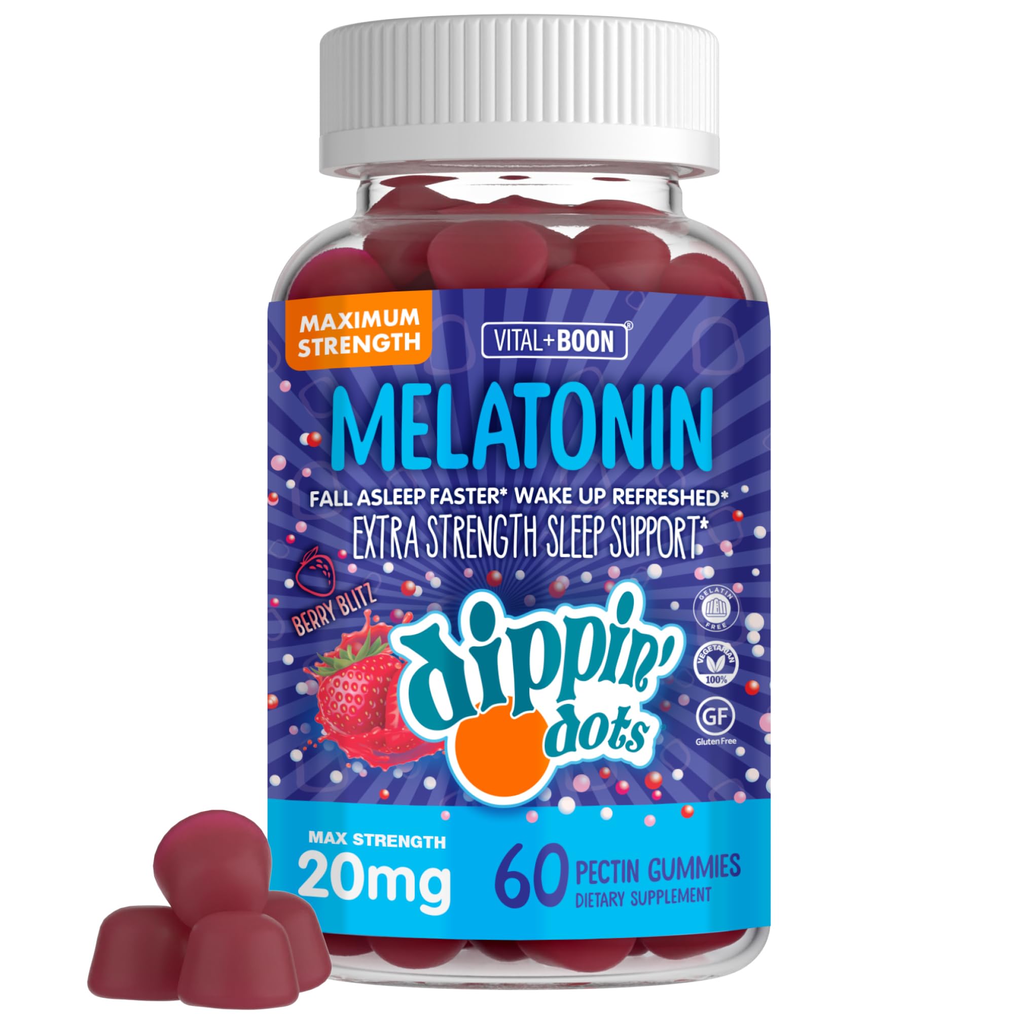 Dippin' Dots Kids Melatonin Gummies, Natural Sleep Aid, 2.5mg (60 Ct) — Amazon image 13