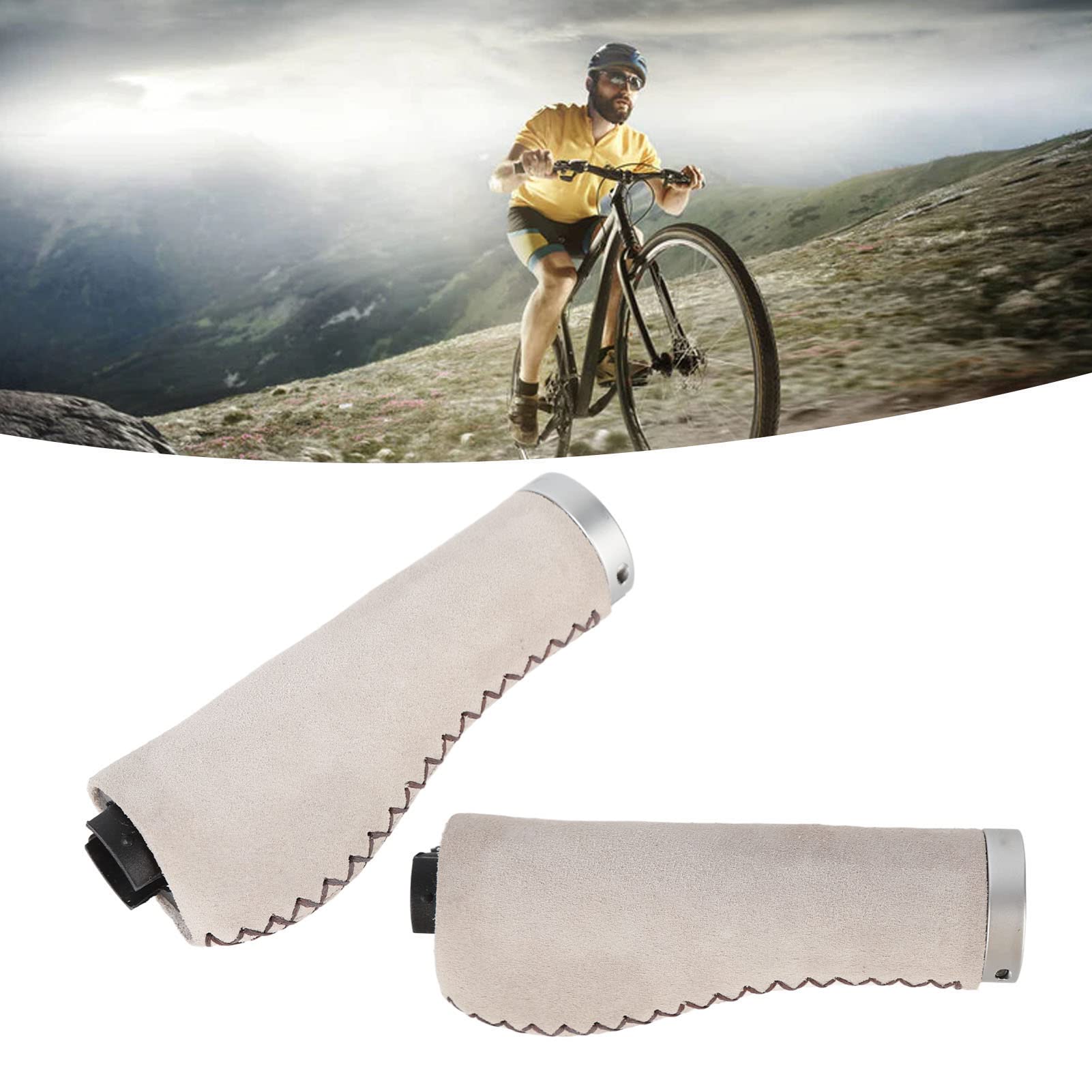 Chwyty rowerowe Ergonomiczne, antypoślizgowe chwyty do rowerów górskich z aluminiowym pierścieniem zabezpieczającym Końcówki drążków do kierownic 22 mm Rowery górskie Rowery