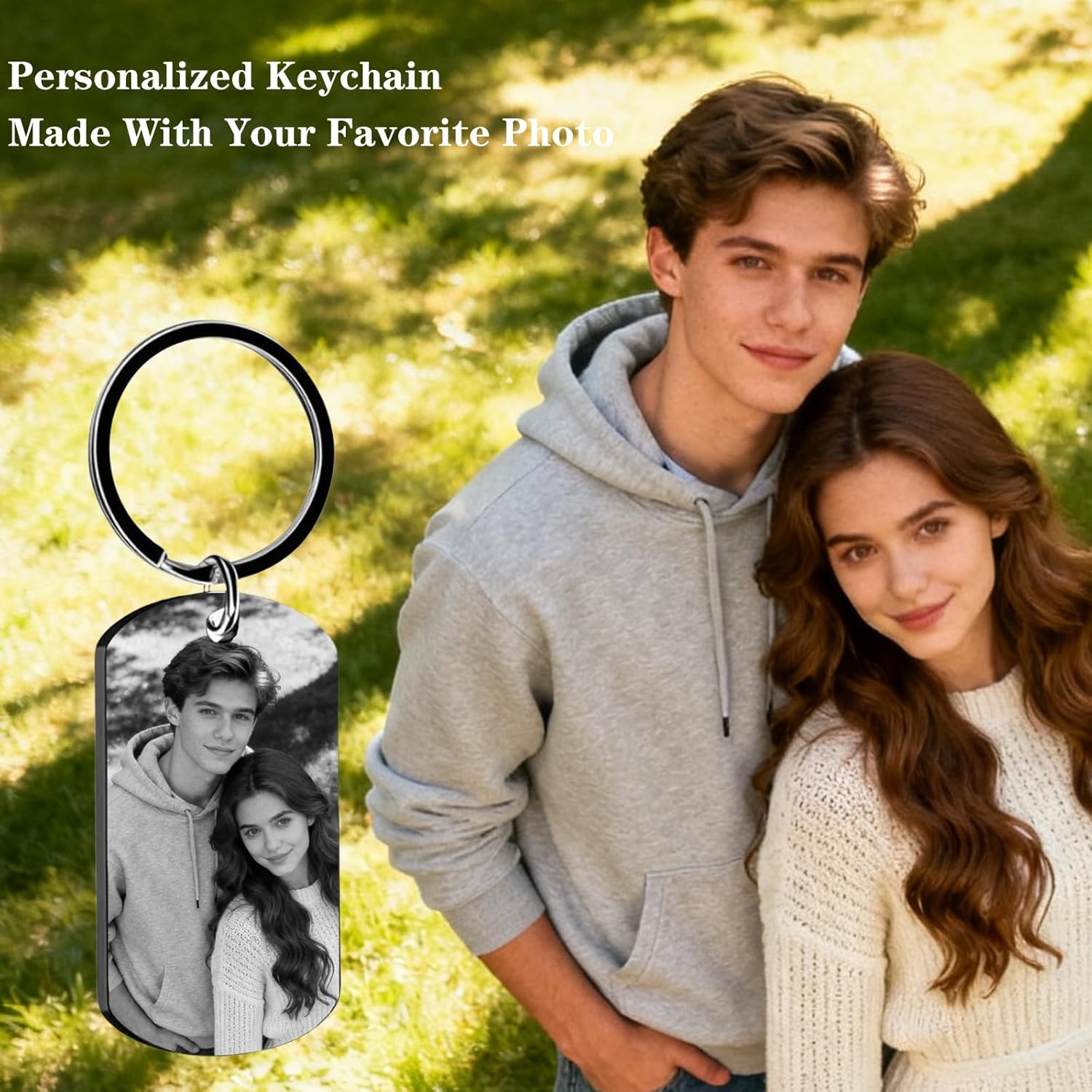 Hiyong Personalized Keychain Custom Photo Keyring Customized Gifts for Men Custom Keychain with Your Photo Logo or Text - Image 4