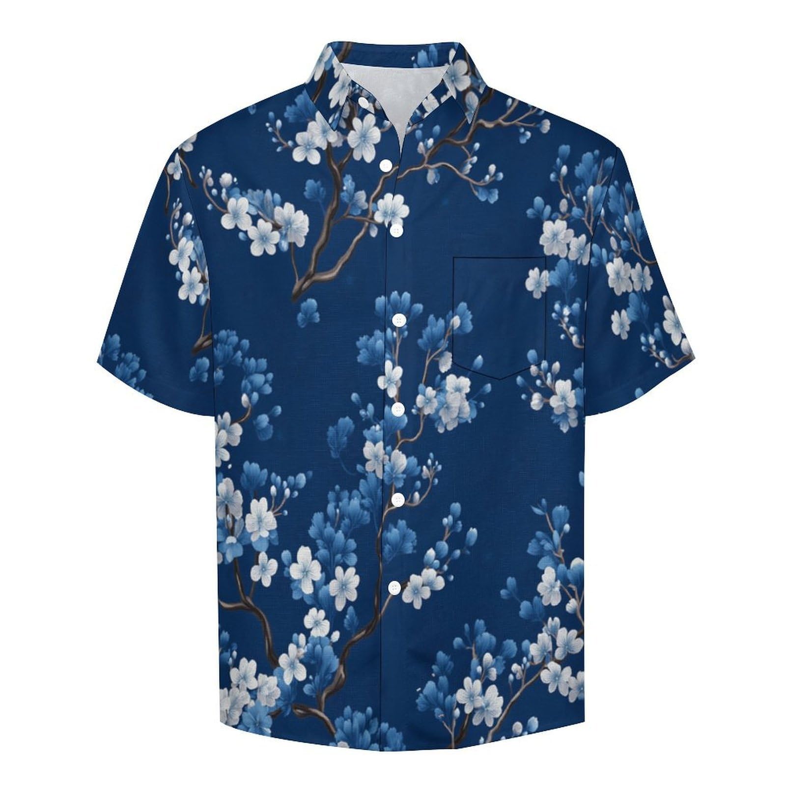Funky Camicia Hawaiana Uomo, Manica Corta Design Aloha Camicie con Bottoni, Estiva Camicie a Piante Piccoli Fiori Casual Stampa Spiaggia Estate Semplici Camicia