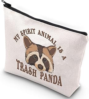 WZMPA Racoon Themed Cosmetic Bag Racoon Lover Gift My Spirit Animal Is A Trash Panda Makeup Zipper Pouch Bag Animal Lover Gift, Trash Panda Spirit Animal