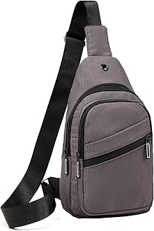 Crossbody Small Sling Backpack Sling Bag for Women, Chest Bag Daypack Crossbody for Travel Sport Running Hiking Grey