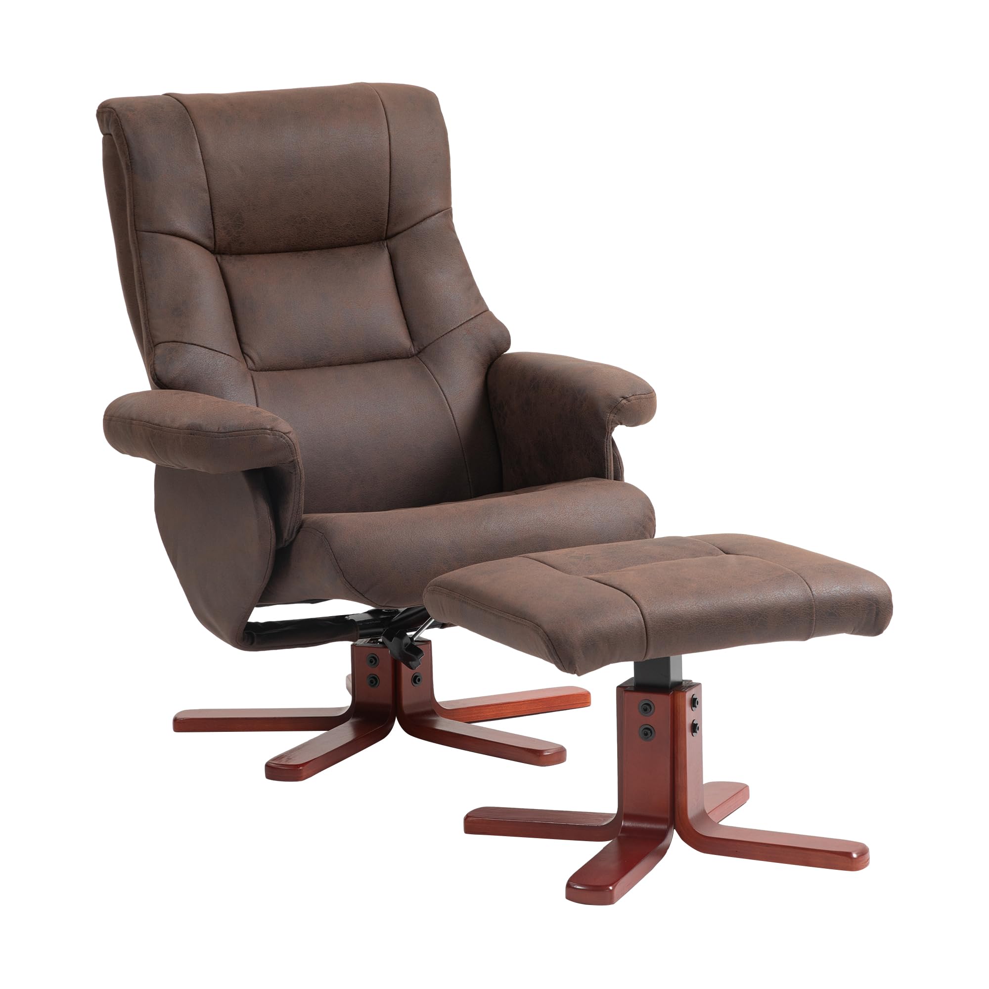 Homcom Recliner Chair With FootstoolBackrest AdjustableArmchairBrown from B&Q