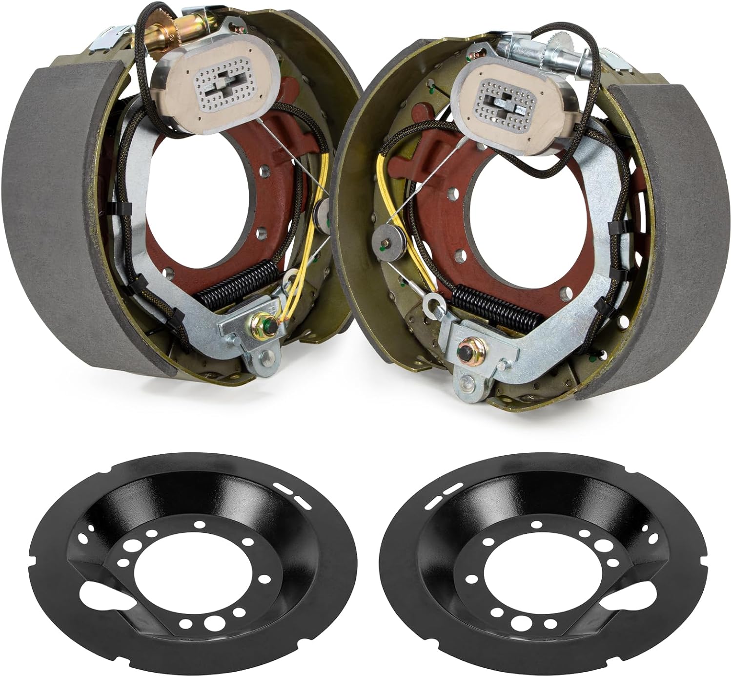 10k Trailer Brake 12-1/4" x 4" (12.25" X 4") A Pair for 10,000 Lbs(10k) Trailer Axles, Electric Brake Backing Plate Assembly with 7 Bolt Brake Flang Compatible with Dexter K23-438/K23-439(Right+Left)