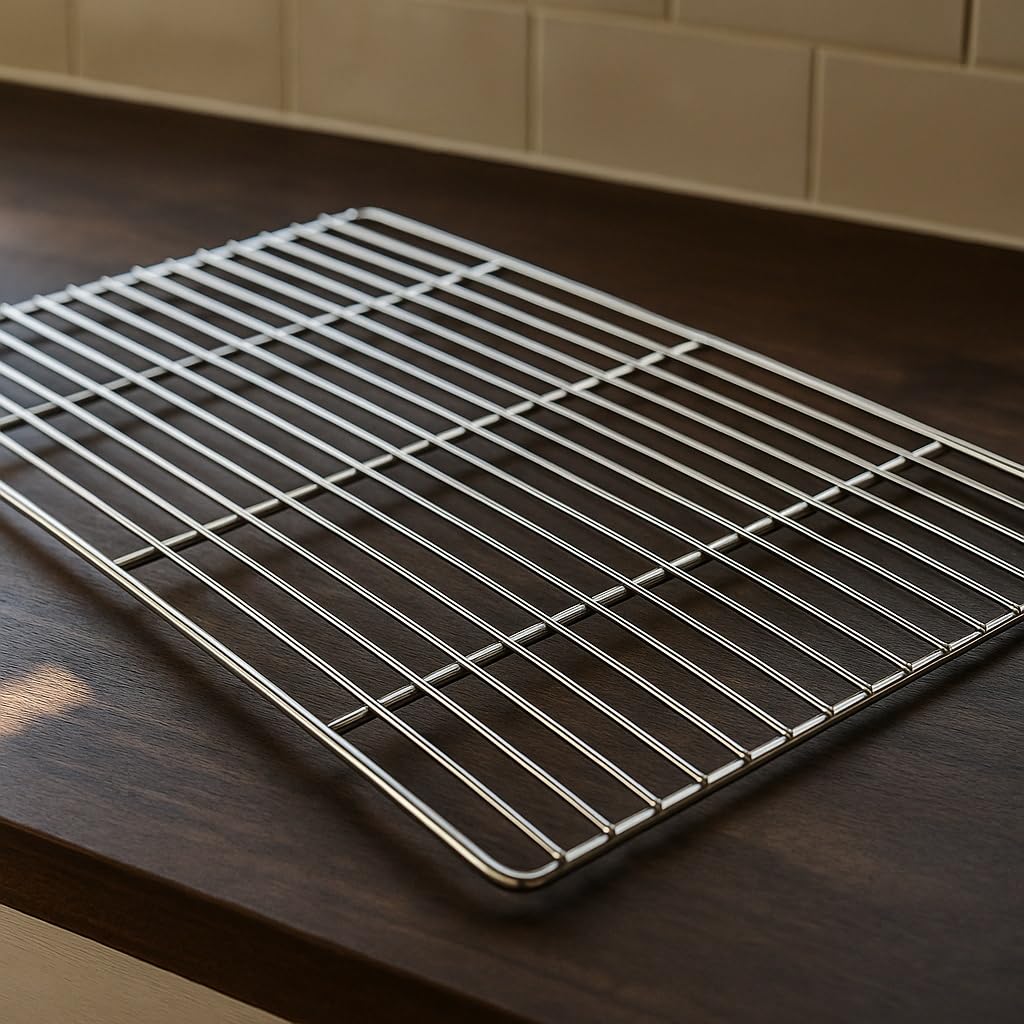 Wiltec Griglia rettangolare in acciaio inox 67 x 40 cm per barbecue a carbone e a gas