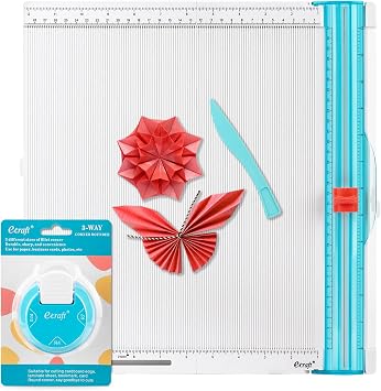 Ecraft 12 x 12inch Craft Paper Trimmer and Scoring Board & Paper Corner Rounder Punch -3 in 1 R4mm, R7mm, R10mm
