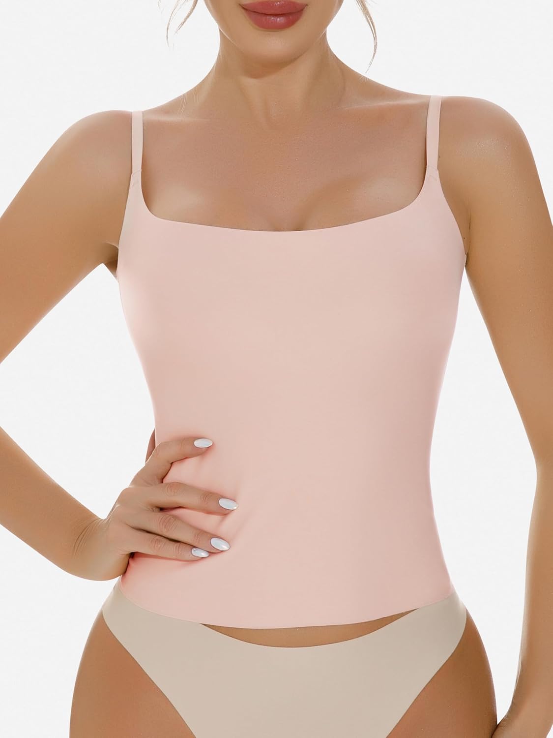 Artdear Women's Square Neck Tank Top Basic Spaghetti Straps Camisole Sexy Summer Cami Crop Tops Air Touch Fabric - Image 4