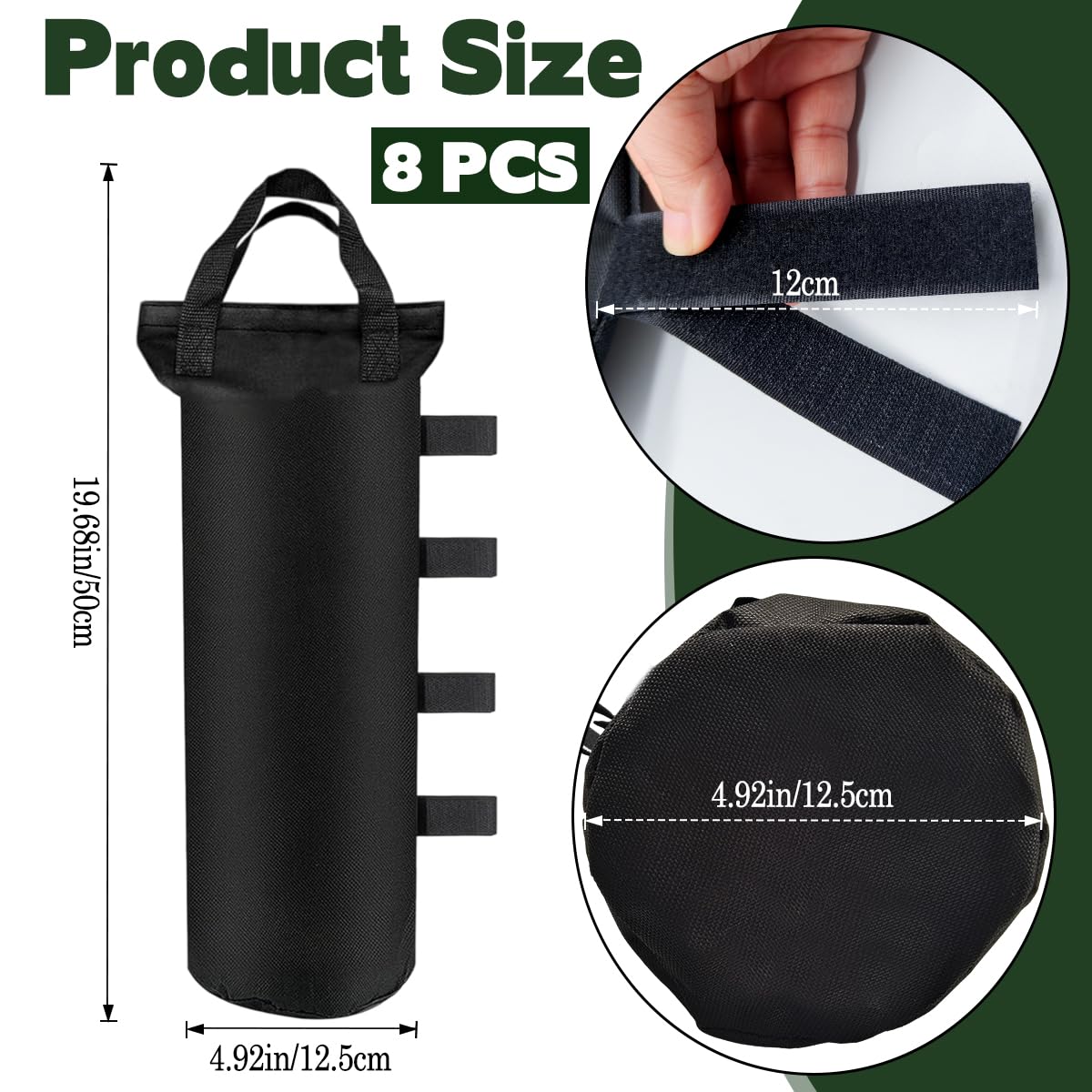 Gewichte für Pavillon Sandsack 8 Stück, Sandsäcke für Pavillon, V800d Oxford Erdicken Sandsack, Sandsäcke Zum Beschweren,für Outdoor Zelt Sonnenschirm