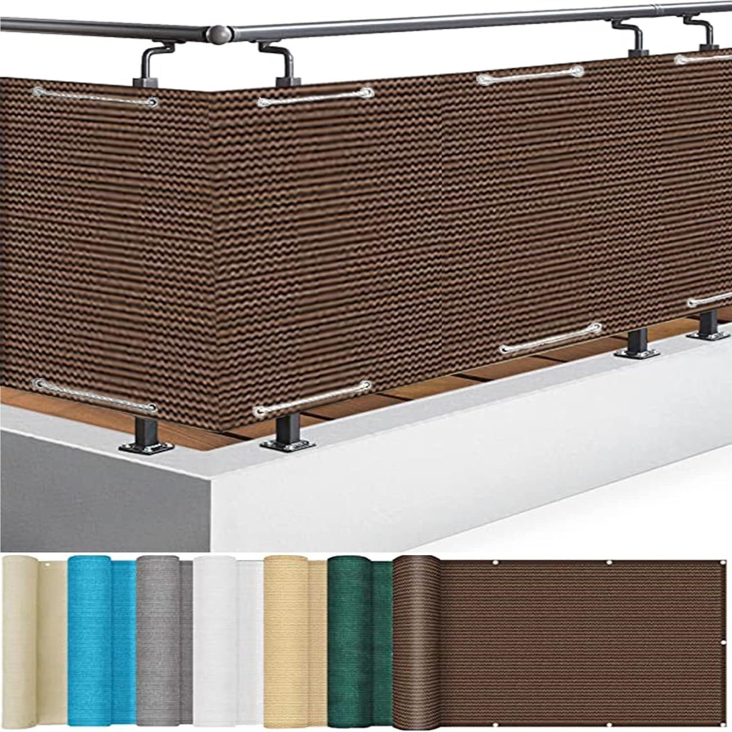 Jvfbjlf One Color Cover Outdoor Windscreen With Grommets And Cords For Balconies And Fences