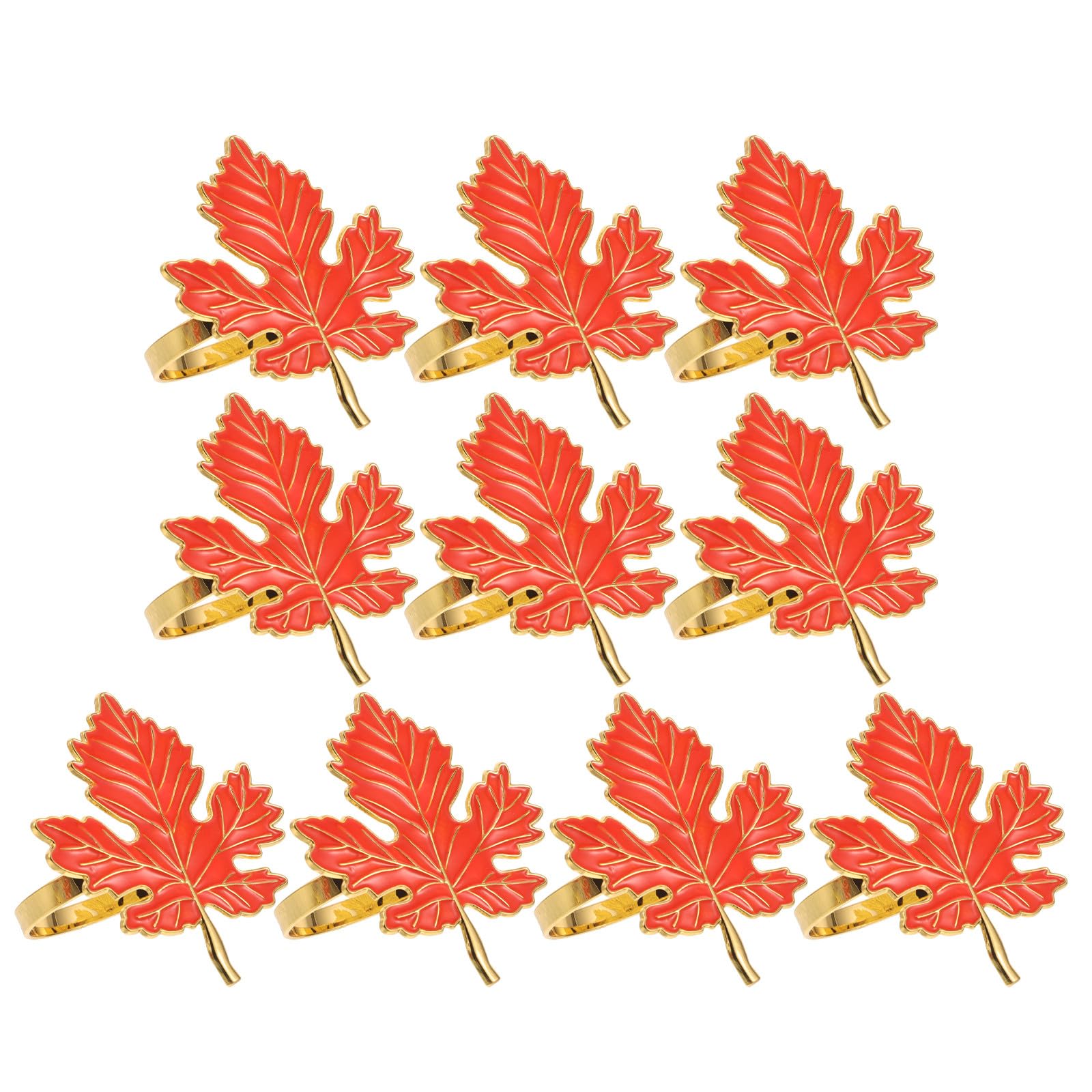 12 Ronds de Serviette en Forme de Feuille d'érable -
