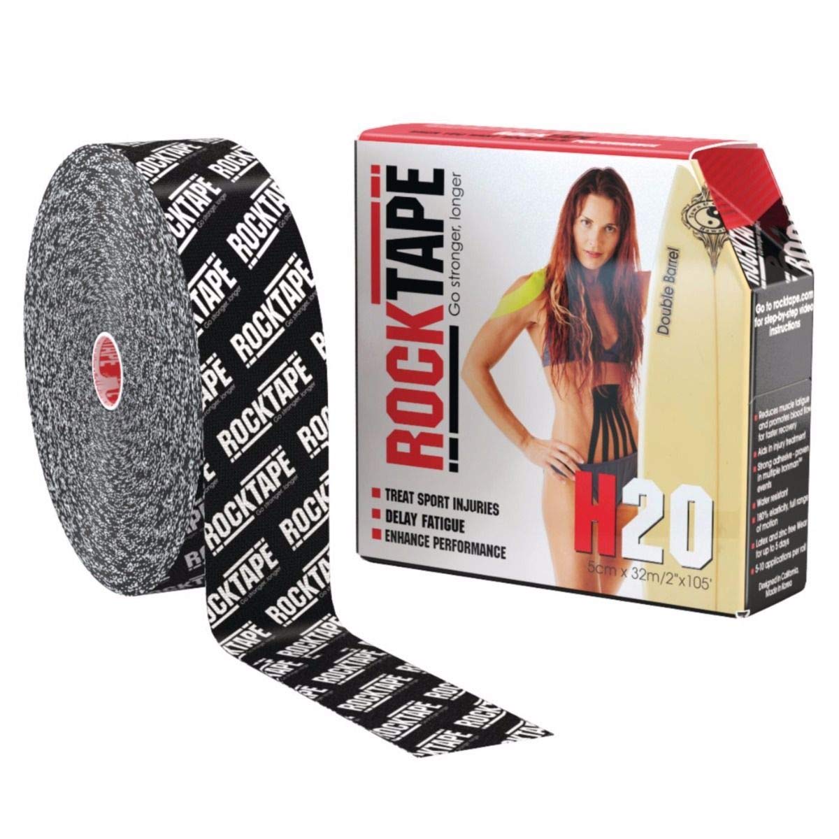 RockTape H2O Black Logo 2" x 105' (5cm x 32m)