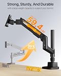 monTEK 17-57 Inch Ultrawide Monitor Arm for Up to 59.4lbs Screens, Aluminum Heavy-Duty Gas Spring Single Curved Screen Adjustable Monitor Stand,75/100mm Vesa Mount, Black