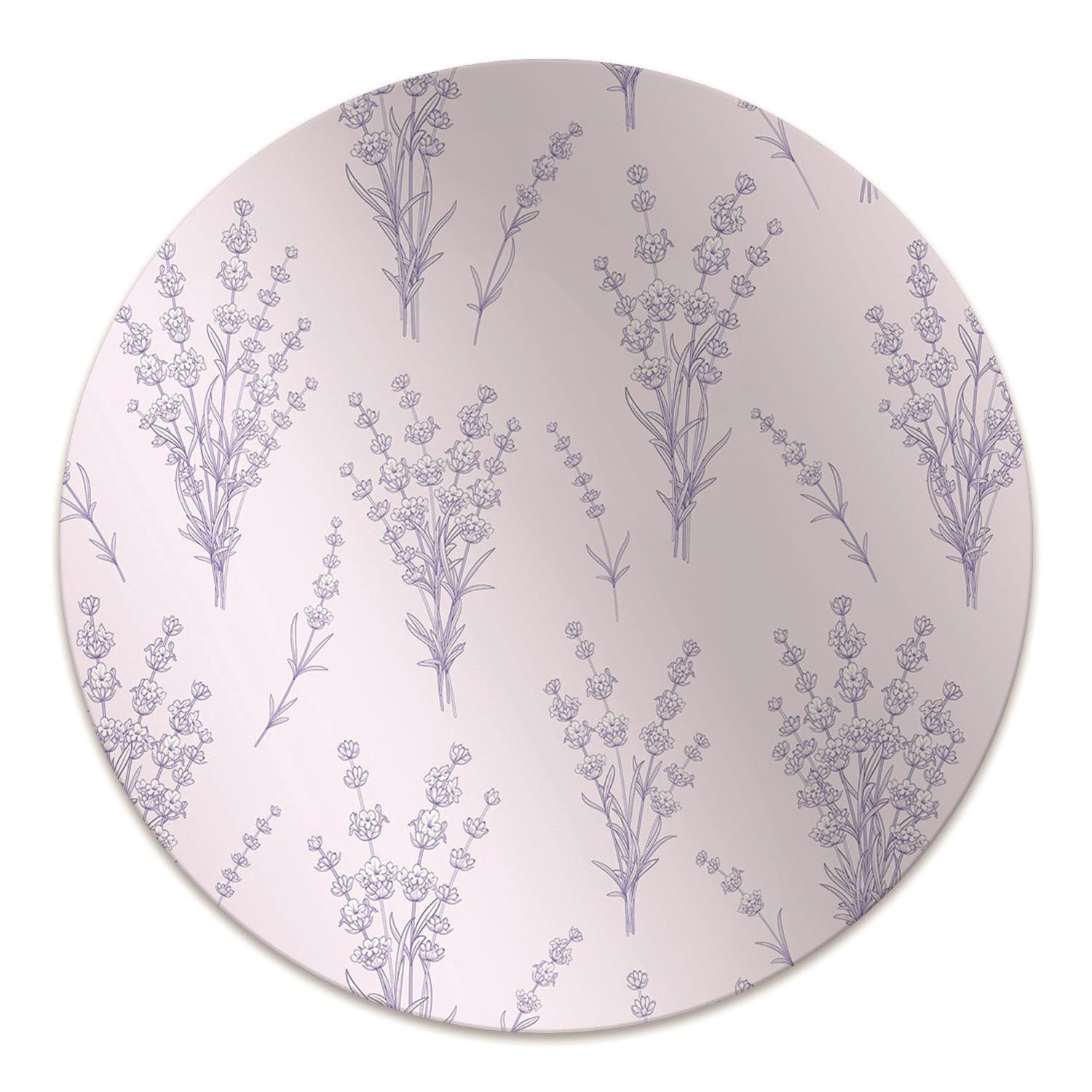 Tapis de protection de sol ø100 cm en PVC motif lavande pour bureau et maison