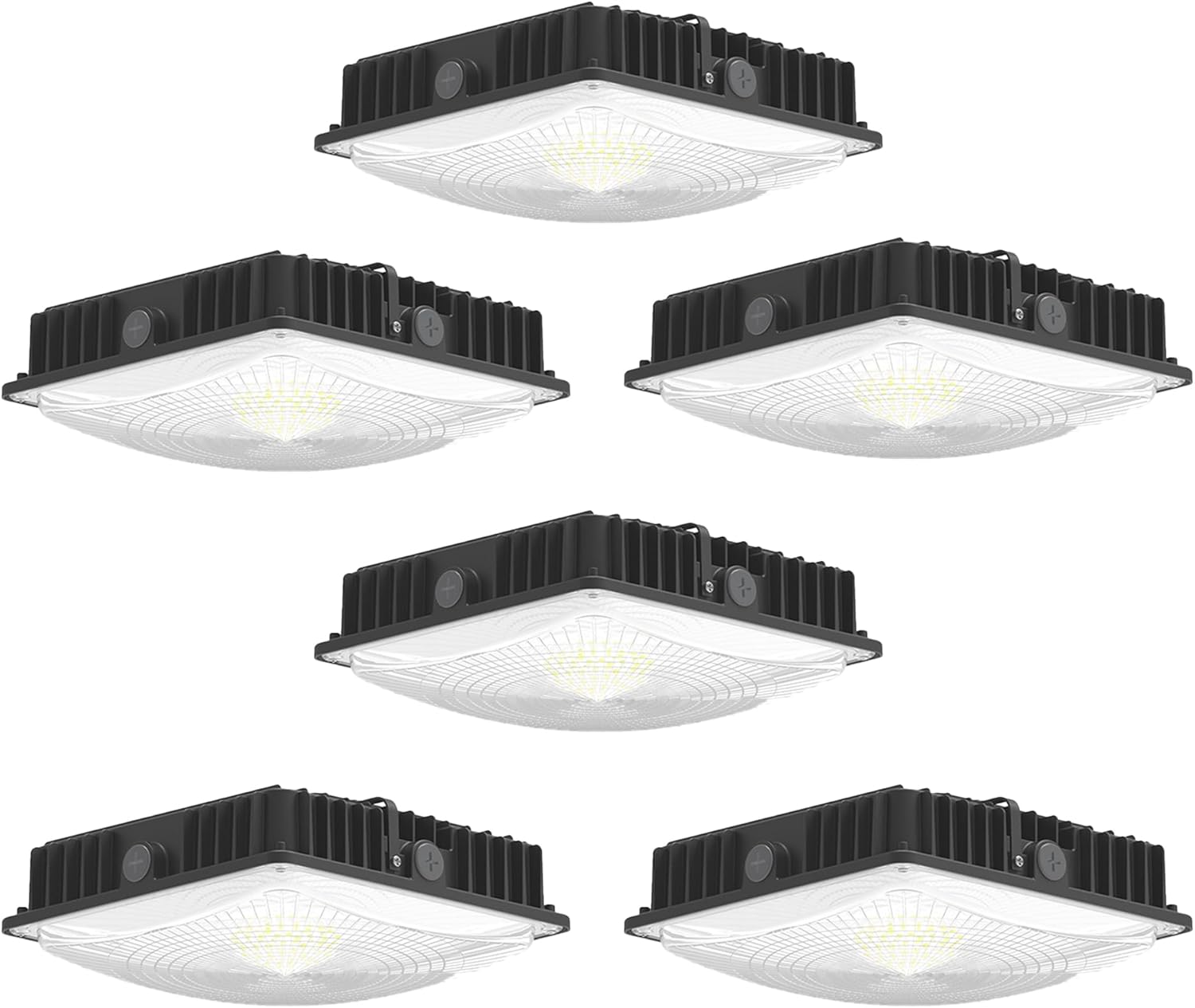 LED Canopy Lights Outdoor, 70W 6 Pcs, 100-277V, IP65 Waterproof, for Carport, Gas Station, Tunnel, Warehouse, Inner Parkinglot,Shop Lights 10 * 10 (70W-6P)