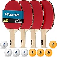 Vista 1 de JOOLA Juego Avanzado Premium de Palas de Ping Pong Set de 4 - Palas Profesionales de Tenis de Mesa, 6 Pelotas Avanzadas de Entrenamiento de Ping