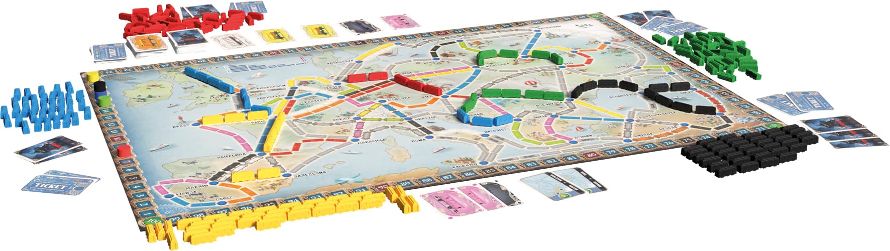 Les aventuriers du rail Asmodee Europe Jeu de Base - Version Française - Jeu de Société et Stratégie pour Enfants dès 8 Ans - 2 à 5 Joueurs - Days of Wonder