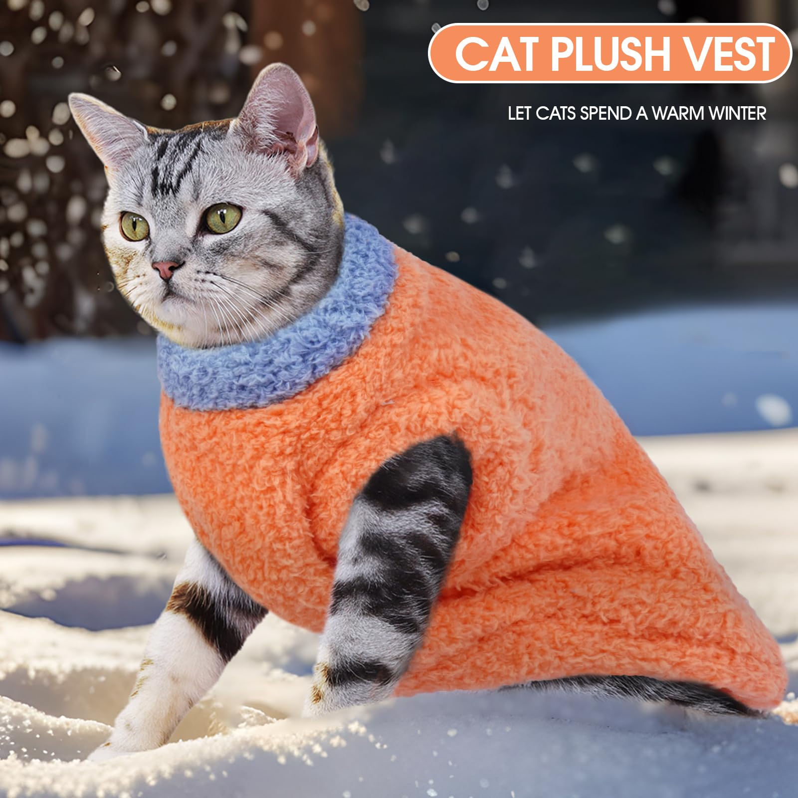 Sphynx Cat Winter Sweater - Warm Fluffy Knit For Hairless Cats (Green, XS 1.5-2.5 Lbs) - View #4