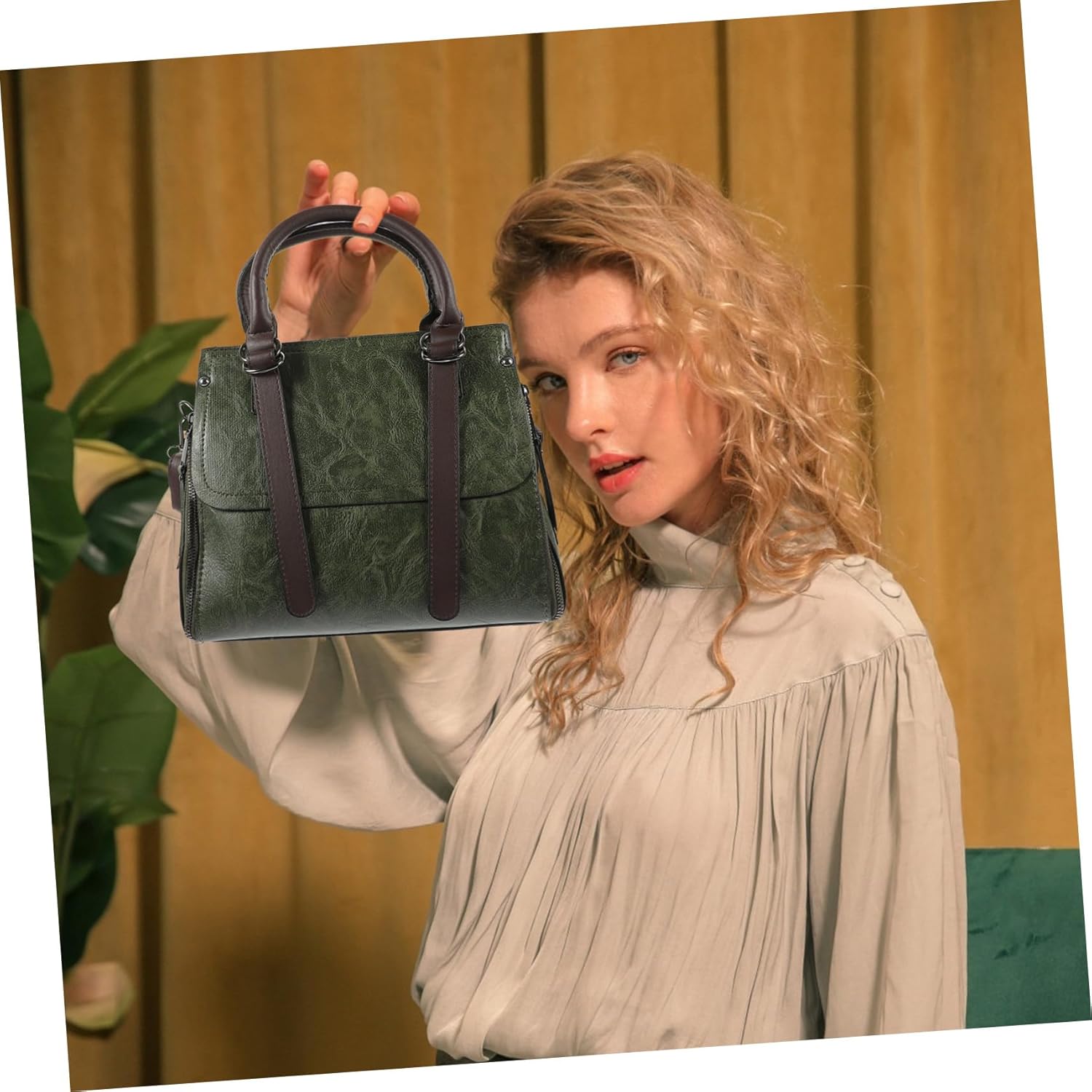 Retro Stylish Handbag for Women Fashionable Shoulder Messenger Bag Practical Design for Everyday Use and Outfits Green Large - Image 7