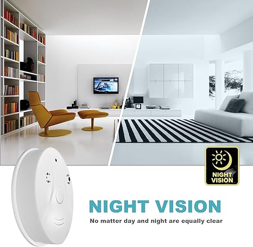 Miniatura 3 de Cámara de seguridad inalámbrica 1080P para interiores con detector de humo, cámara IP inteligente WiFi, sistema de vigilancia domo con visión