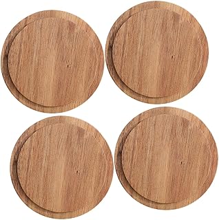 KOMBIUDA 4 Peças Caneca Suprimentos Para Casa Tampas De Copo De Madeira Tampas De Copo De Vedação Tampas De Copo De Água De Madeira Tampas De Copo De Chá Tampas Para Copo Tampas De Copo