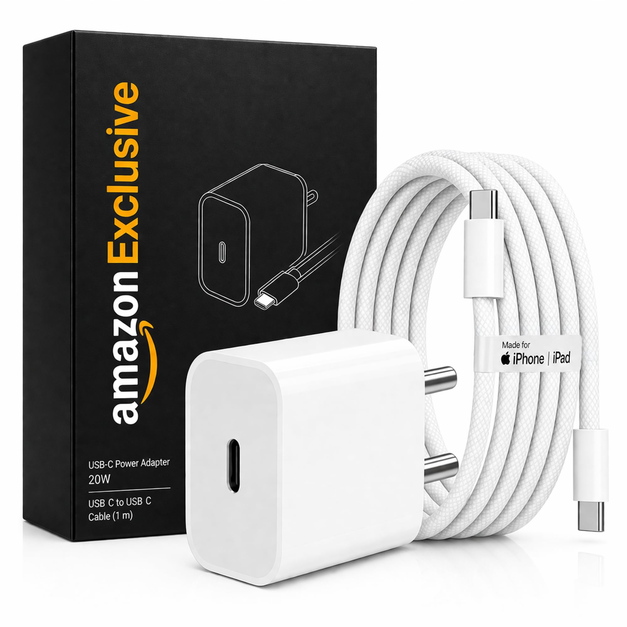 ROMITAZ 20W Original (MFi-Certified)Fast Type C to C Nylon Braided Cable Charger Compatible for iPhone 16/16e/16 Plus/16 Pro & Pro Max,iPhone 15/15Plus/15 Pro & Pro Max/iPad Pro/Air 5th/10th By HOMEMO